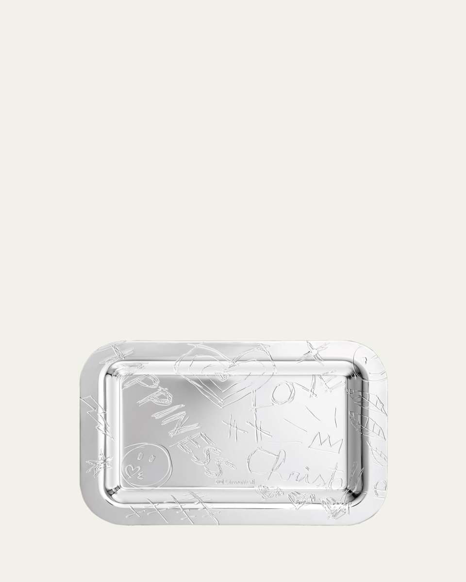 Graffiti Silver-Plated Tray, 4" x 6"